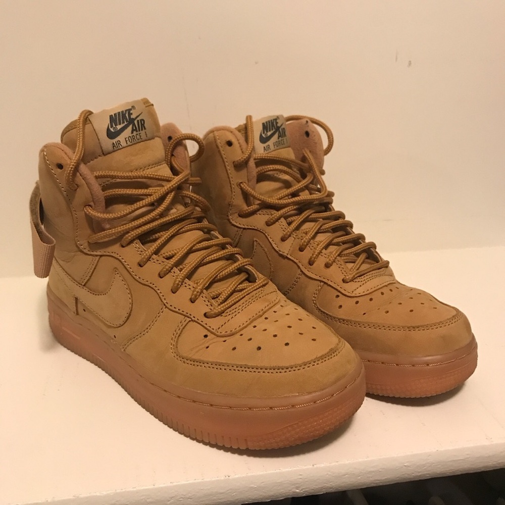 Tan Nike Air Force 1s